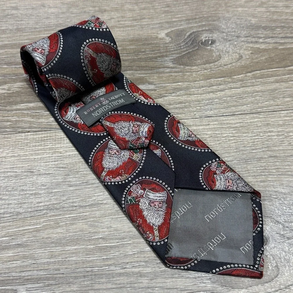 Robert Talbott Nordstrom Santa Claus Handmade Luxury 100% Silk Neck Tie Made USA